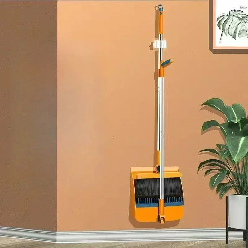 Cozinha vassoura pá combinação rotativa kit de vassoura de haste longa conjunto de duas peças de vassoura doméstica antiaderente cabelo multi-função