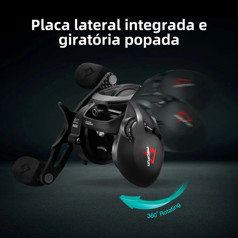 Piscifun carbono xcs carretel de arremesso 8kg arrastar 156g carretel de pesca de arremesso 8.1:1 relação de engrenagem sistema de freio duplo carretel de fundição de quadro