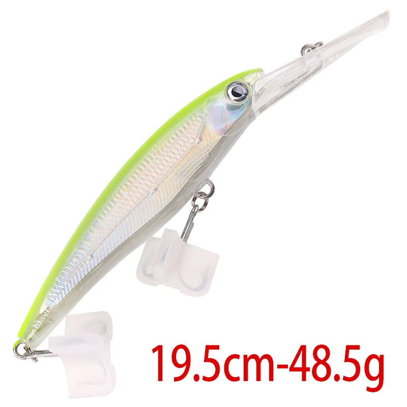 48-90-95g isca de pesca mergulho profundo minnow isca artificial wobblers enfrentar pesca carpa pique walleye original mar isca de pesca