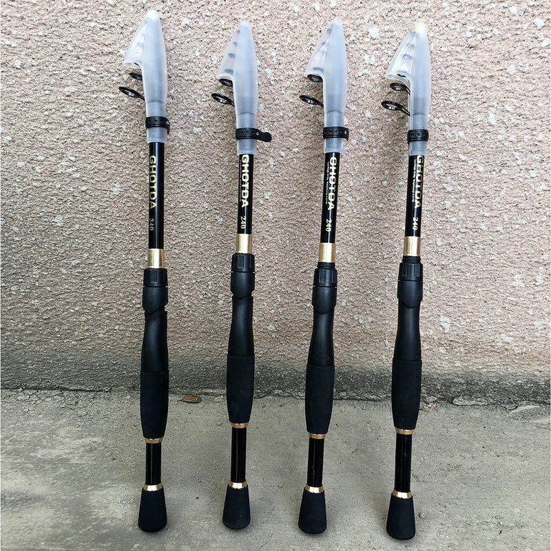 1.6-2.4m varas de pesca telescópicas ultraleve peso fiação fundição pólo de carbono acessórios de pesca isca peso 10-30g