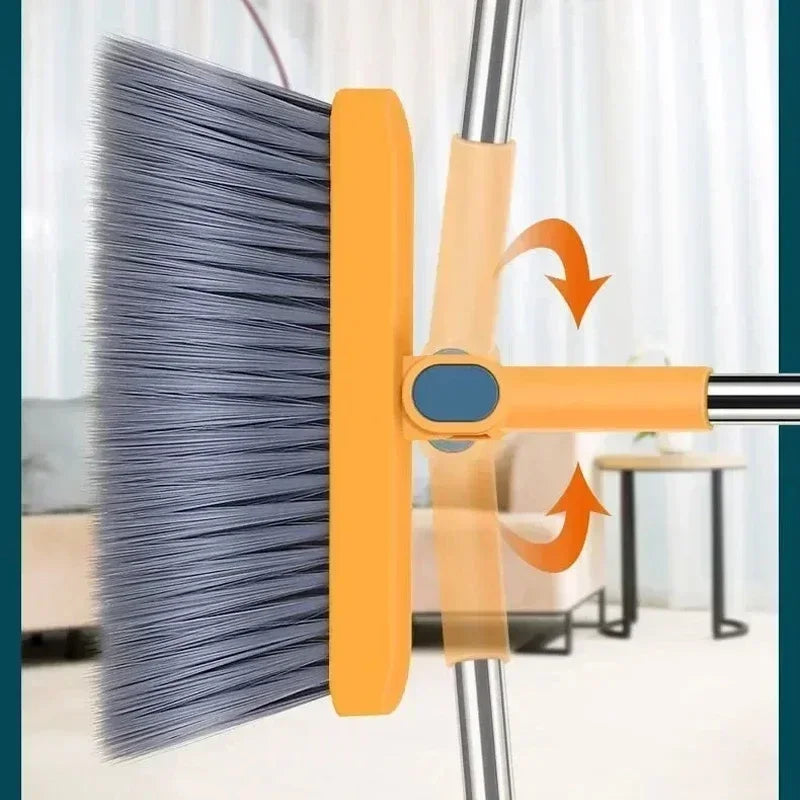 Cozinha vassoura pá combinação rotativa kit de vassoura de haste longa conjunto de duas peças de vassoura doméstica antiaderente cabelo multi-função
