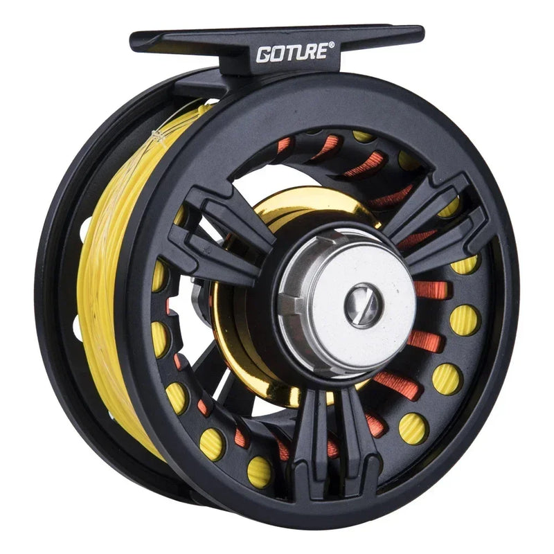 Goture vara de pesca com mosca combo 5/6 7/8 9ft fibra de carbono vara com linha iscas carretel para truta carpa equipamento de pesca com tubo de pvc