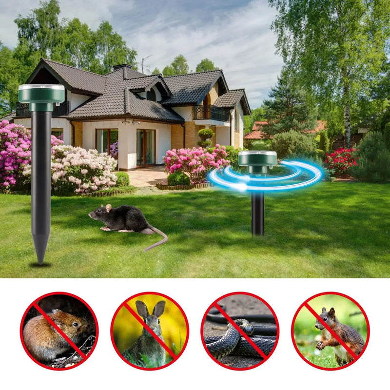 Ultrasonic Solar Pest Repeller, Animal Repelente, Mole Repelente, Gopher, Vole Serpente, Roedor, Caçador, dissuasor, Ferramenta de Controle de Pragas, 8 pcs, 4pcs