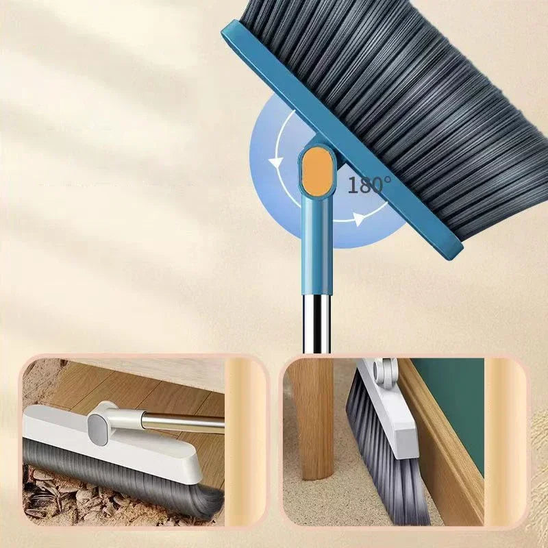 Cozinha vassoura pá combinação rotativa kit de vassoura de haste longa conjunto de duas peças de vassoura doméstica antiaderente cabelo multi-função