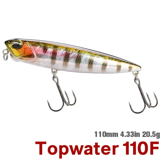 Tsurinoya 110mm 20.5g topwater flutuante lápis isca de pesca dw58 cão caminhada manivela wobbler stickbait minnow isca dura para pique baixo