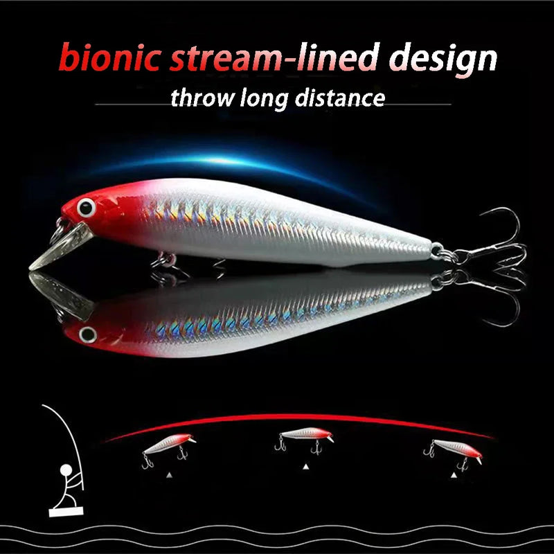 Afundando minow 5-14g jerkbait isca de pesca profissional sistema de equilíbrio de gravidade fundido isca profunda manivela wobbler pesca swimbait pesca