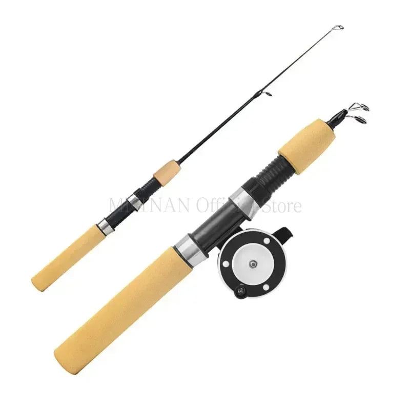 Mini pesca telescópica portátil Rod, anti Rod de Giro do deslizamento, mar Polo, curso, 60cm, 80cm, 100cm