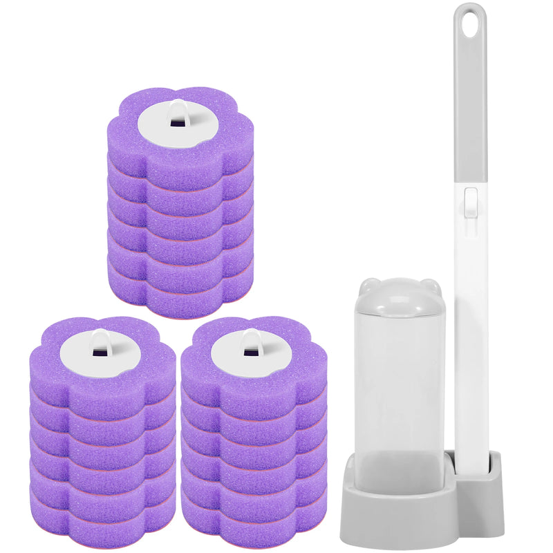 18/36 pçs escova de vaso sanitário descartável substituição cabeça kit limpeza vaso sanitário escova alça longa wc acessórios ferramenta