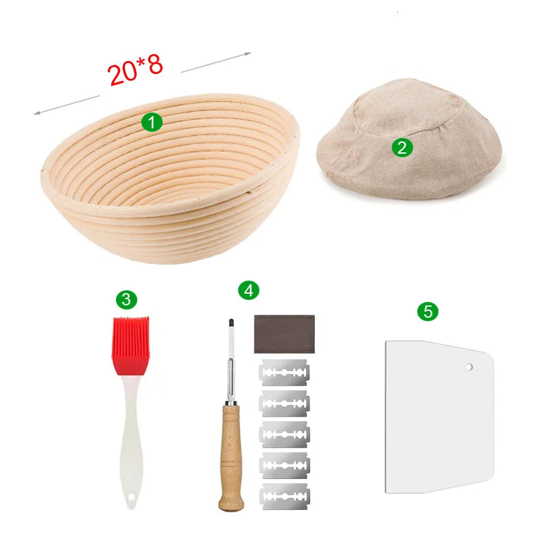Cesta de impermeabilização de pão de vime, cesta de pão oval, fermentação de massa de vime, banneton de massa fermentada