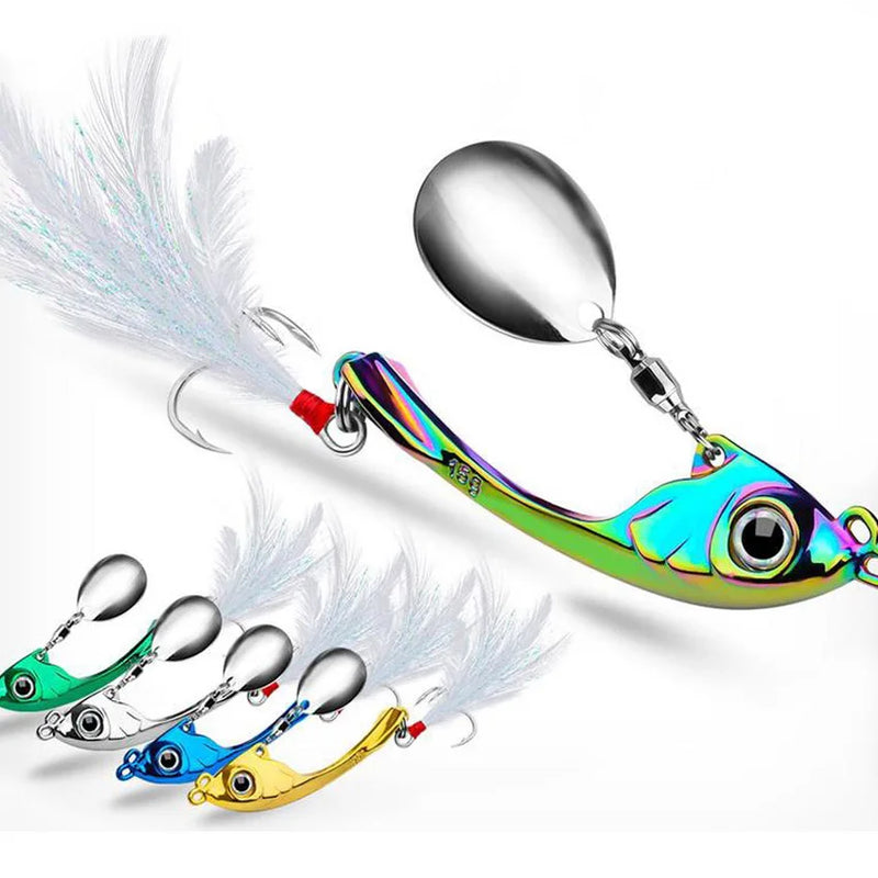 Spinners de pesca vib tremor lantejoulas spinners truta metal minnow popper manivela iscas de pesca truta iscas com ganchos para água salgada