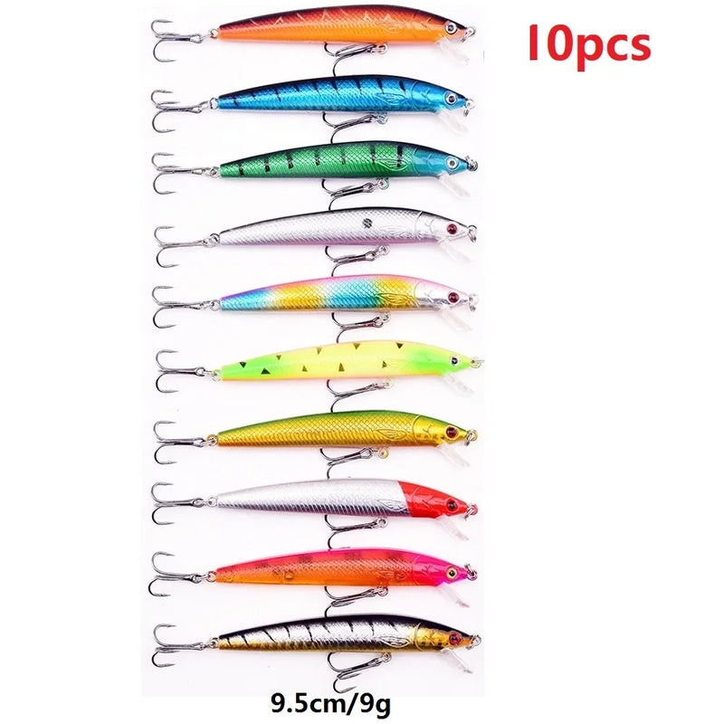 Conjunto de isca de pesca isca dura mini minnow flutuante balanço crankbait louco wobblers artificial biônico manivela iscas
