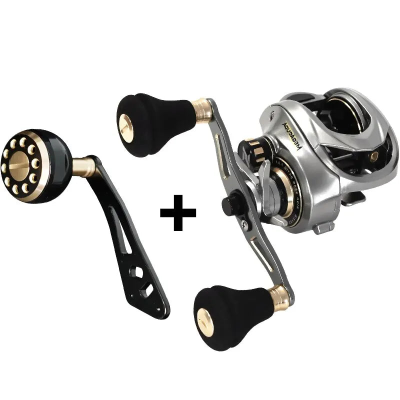 Seasir Megacuda Baitcasting Reel, Arraste 15kg, Carretel Profundo, 6.5:1 Quadro De Alumínio, Lado De Carbono, Punho Duplo, Jigging Metal Reel, Água Do Mar