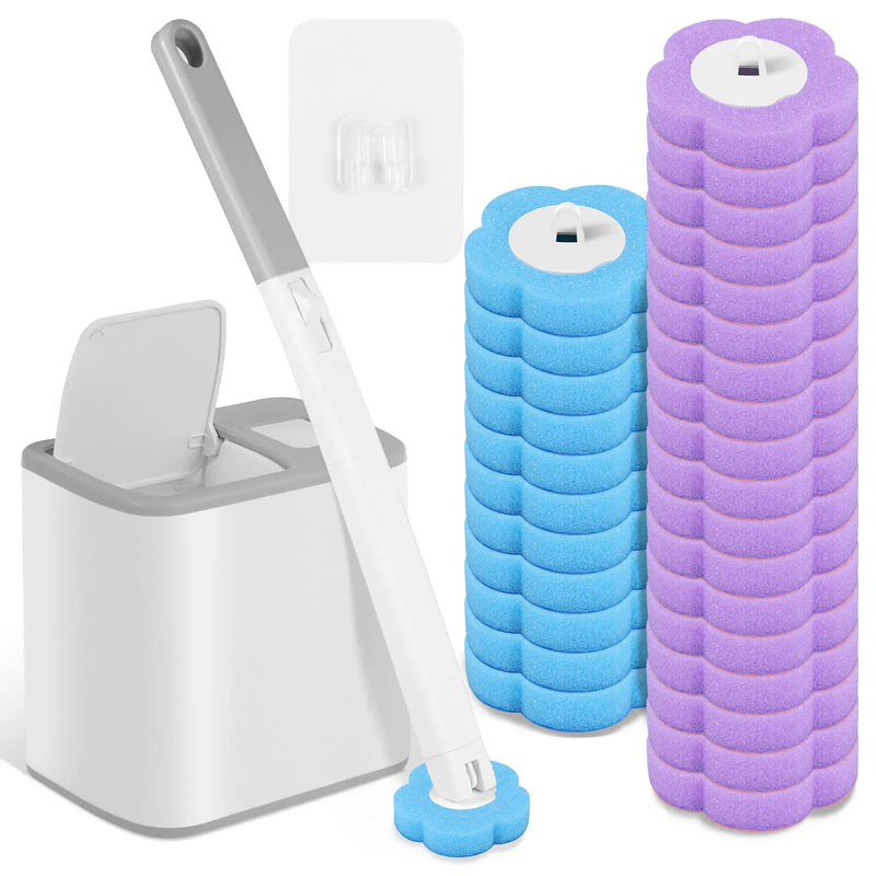 18/36 pçs escova de vaso sanitário descartável substituição cabeça kit limpeza vaso sanitário escova alça longa wc acessórios ferramenta
