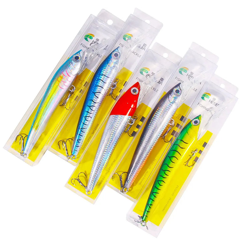 48-90-95g isca de pesca mergulho profundo minnow isca artificial wobblers enfrentar pesca carpa pique walleye original mar isca de pesca