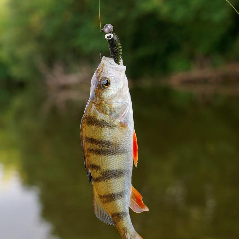 Goture kit de isca macia 40 peças conjunto de isca de silicone 5cm 0.7g gancho de gabarito 3.2cm 3.5g ganchos de pesca com caixa de equipamento de pesca isca macia