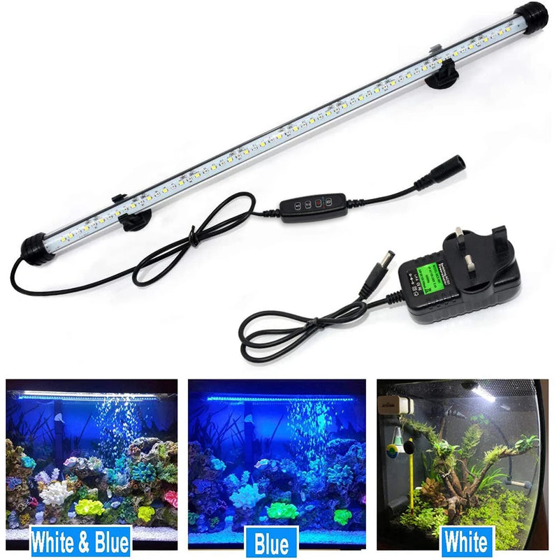 18-48cm led luzes do aquário à prova dwaterproof água luz do tanque de peixes pode ser escurecido lâmpada submersível com temporizador ligar/desligar automático decoração subaquática 3 modos