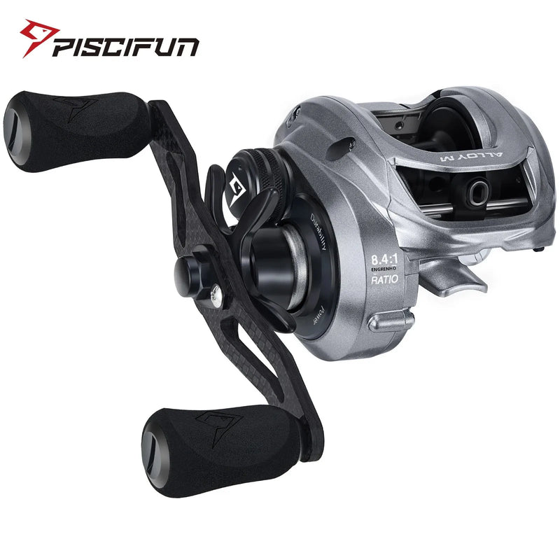Piscifun liga m carretel de arremesso de metal 10kg 22lb arrasto máximo com rolamentos de escudo de alta e baixa velocidade forte carretel de pesca de água salgada