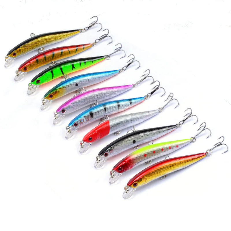 1 pçs minnow isca de pesca 95mm 8g flutuante isca dura wobbler jig isca crankbait carpa listrado baixo pesca equipamento de pesca swimbait
