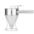 Balde de óleo com suporte, 600/1200ml, dispensador de funil de aço inoxidável, cupcake, panqueca, massa, polvo, bola, ferramenta de cozimento de cozinha