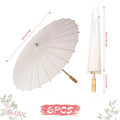 Guarda-chuvas de papel para casamento, 60/84cm, cabo de madeira chinês, branco, faça você mesmo, adereços de fotografia rústica para chá de bebê, festa de casamento