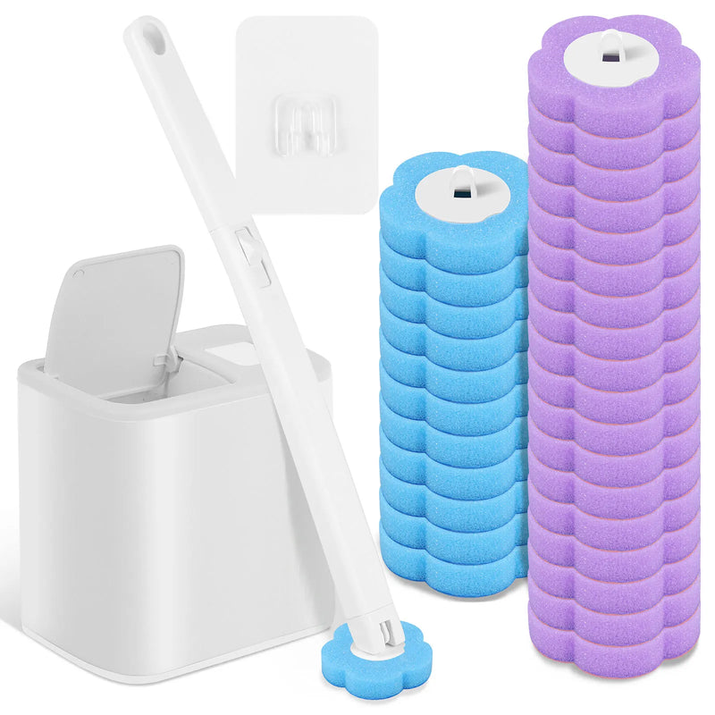 18/36 pçs escova de vaso sanitário descartável substituição cabeça kit limpeza vaso sanitário escova alça longa wc acessórios ferramenta
