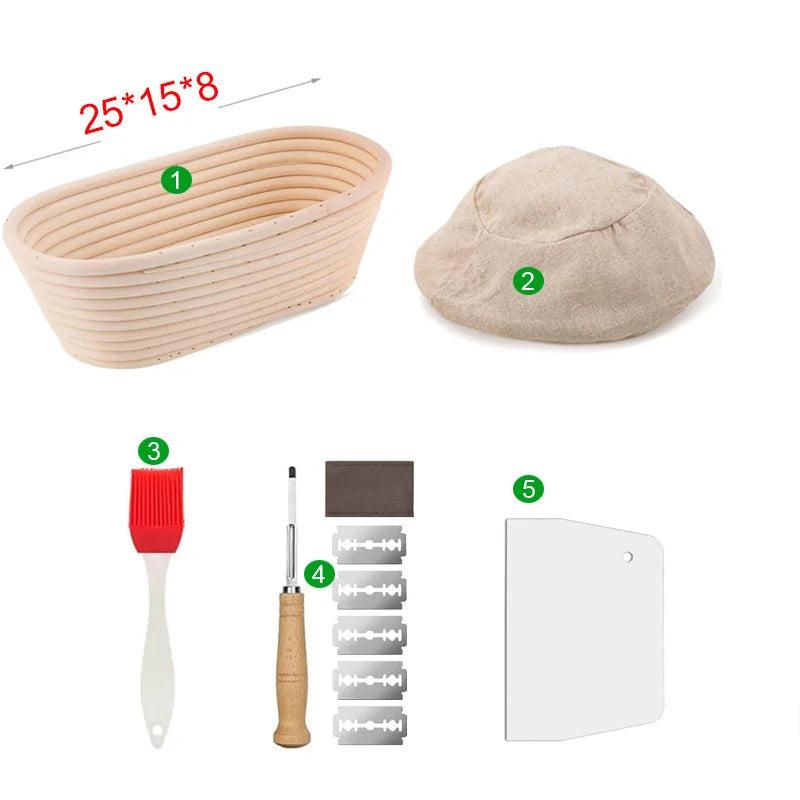 Cesta de impermeabilização de pão de vime, cesta de pão oval, fermentação de massa de vime, banneton de massa fermentada