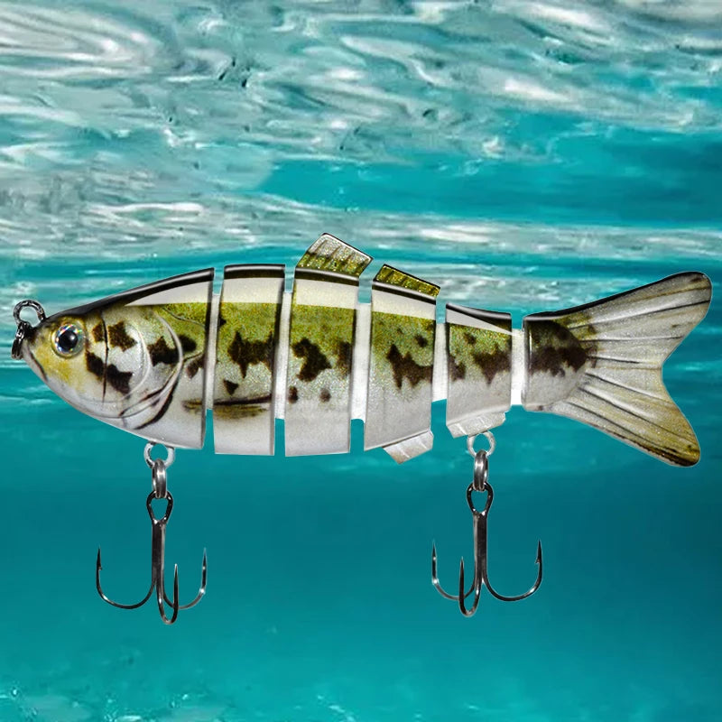 4 Polegada 6 segmentos articulados duro artificial iscas de pesca biônico crankbait afundando wobblers mar plástico acessórios de pesca