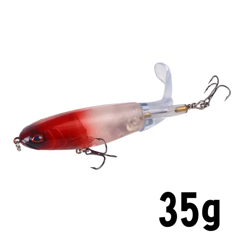 1 pçs 10cm/14cm topwater isca de pesca whopper popper isca artificial duro plopper macio rotação cauda equipamento de pesca isca de pesca
