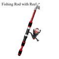 Vara de pesca portátil, vara de arremesso remota, fibra de vidro, 1.8/1.5m, vara de pesca telescópica, relação de engrenagem, molinete de pesca