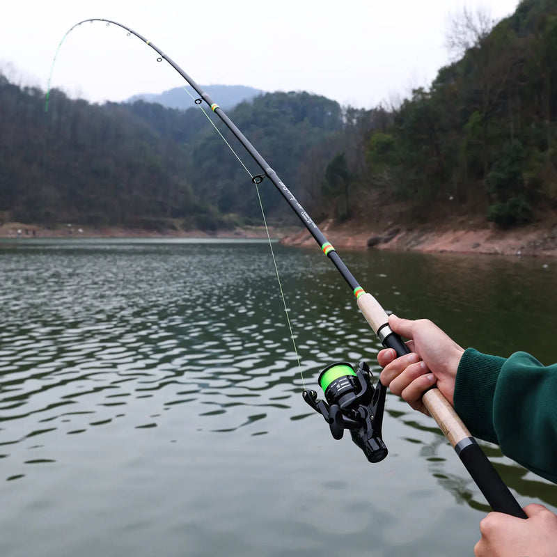 Sougayilang 3m alimentador vara de pesca alça de cortiça fibra de carbono fiação varas de pesca l m h potência 30-120g isca peso carpa pólo pesca