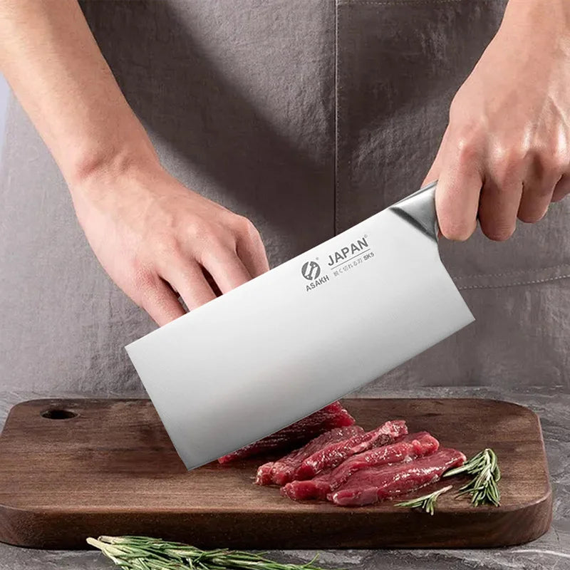 Conjunto de facas de cozinha de aço inoxidável, cutelo de corte de carne, peixe, legumes, faca de açougueiro, faca de chef japonesa com caixa de presente