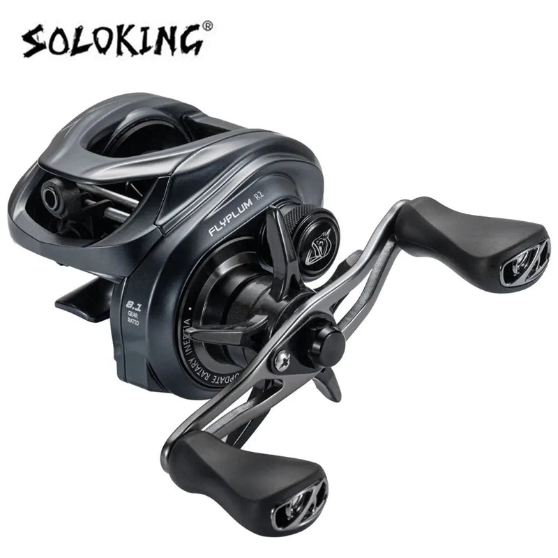 SOLOKING-FLYPLUM R2 Baitcaster Reel, 8.1 Gear Ratio, 6 + 1BB, 159gram/5.6oz, 5kg de Potência, Drag Clicker, Baitcasting Fishing Reel