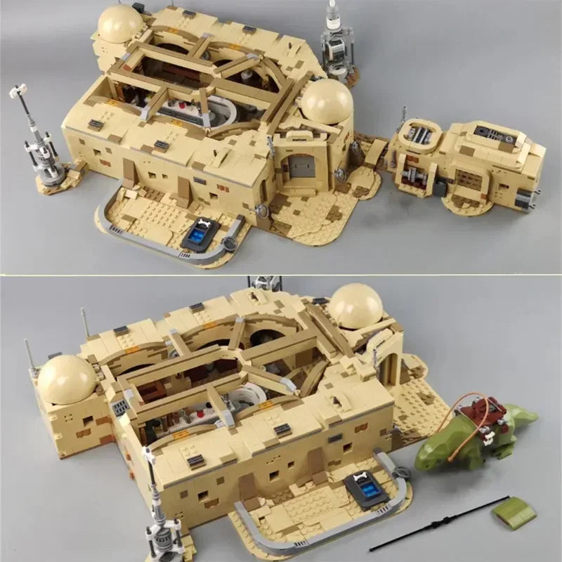 Miniso mos eisley cantina compatível com 75290 blocos de construção tijolos brinquedos educativos aniversário presentes natal