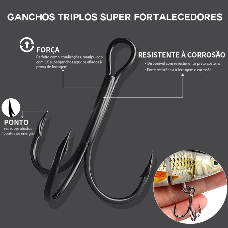 VTAVTA 10/14cm afundando wobblers iscas de pesca articuladas crankbait swimbait 8 segmento duro isca artificial para pesca enfrentar isca