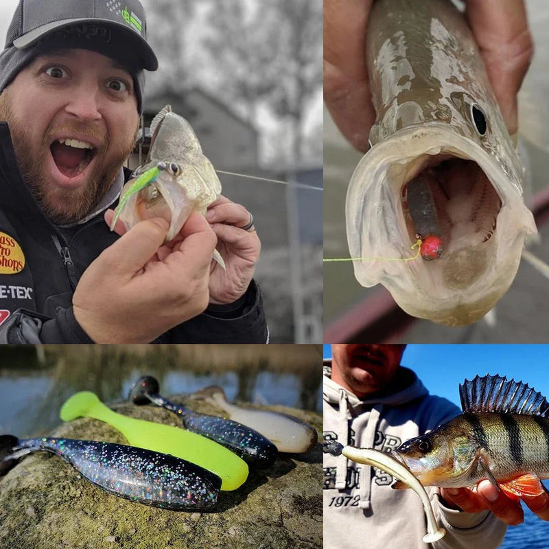 10 pçs isca macia 5.5cm 7cm 10cm t cauda worm 3 pçs jigging cabeça gancho 3g 5g 10g metal gabarito carpa pesca swimbait engrenagem kit isca
