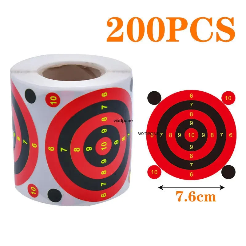 100/200 unidades por rolo 7,50 cm autoadesivo respingos respingo amplificador reativo (impacto de cores) alvos adesivos de tiro (olhos de toques)