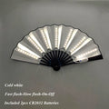 Suprimentos de iluminação para festa de carnaval de Halloween 10 polegadas LED luz neon ventilador rave dobrável ventilador luminoso brilhando na festa
