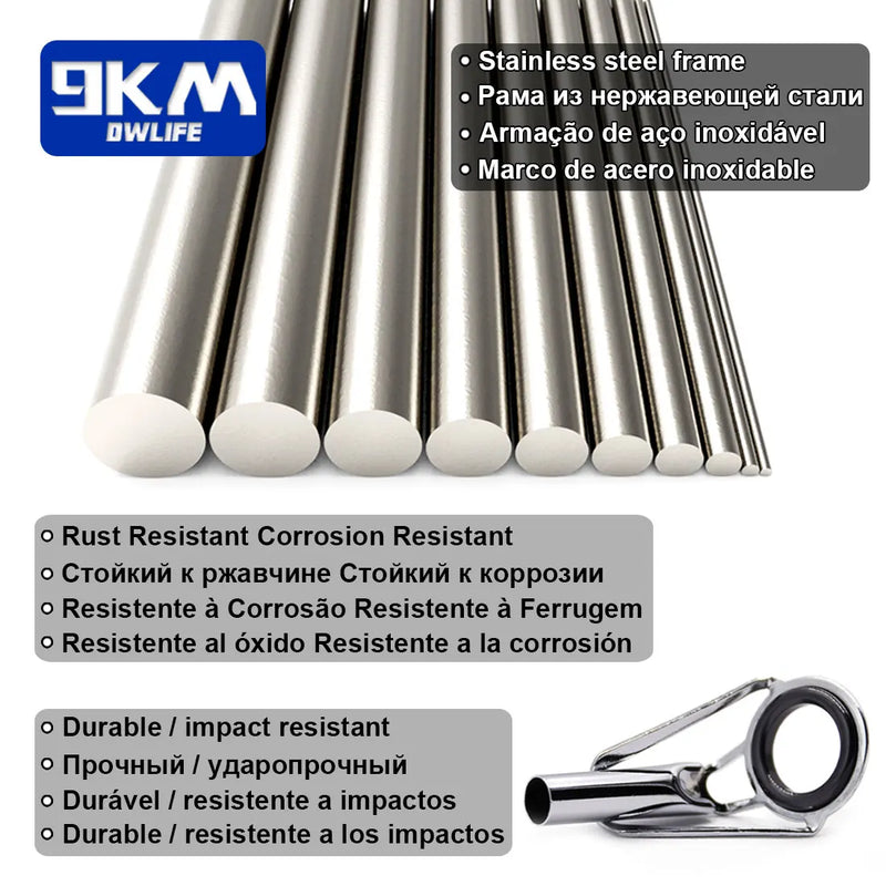 Kit de reparo de ponta guia de vara de pesca, 24 ~ 230 peças, guia de construção de vara, anel cerâmico de aço inoxidável, caixa de pesca de água doce e salgada