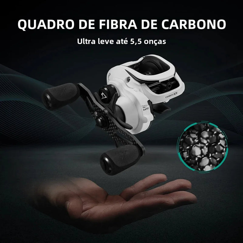Piscifun carbono xcs carretel de arremesso 8kg arrastar 156g carretel de pesca de arremesso 8.1:1 relação de engrenagem sistema de freio duplo carretel de fundição de quadro