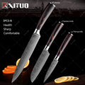 Conjunto de faca de cozinha premium afiada faca de chef japonesa faca santoku com padrão de damasco a laser cutelo de corte muito rápido 1-10 peças