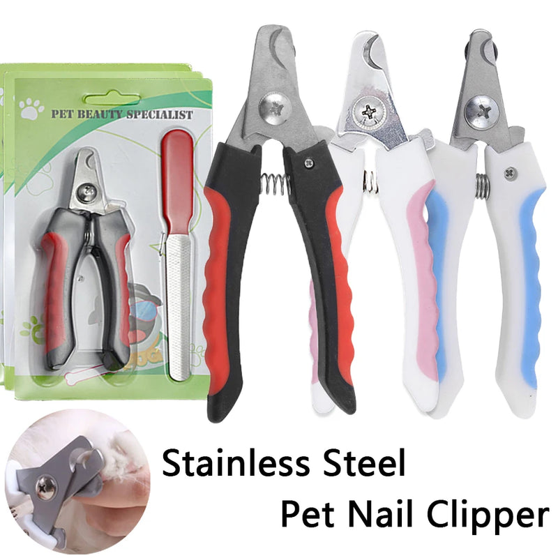 Cortador de unhas profissional para animais de estimação, aço inoxidável, aparador de unhas para cães e gatos, economia de trabalho, conveniente, suprimentos para tosa de cães
