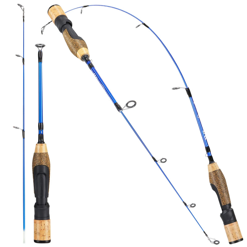 Sougayilang 63cm 71cm inverno varas de pesca no gelo 2 seções ultraleve portátil inverno vara de pesca alça de madeira varas giratórias
