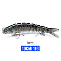 VTAVTA 10/14cm afundando wobblers iscas de pesca articuladas crankbait swimbait 8 segmento duro isca artificial para pesca enfrentar isca