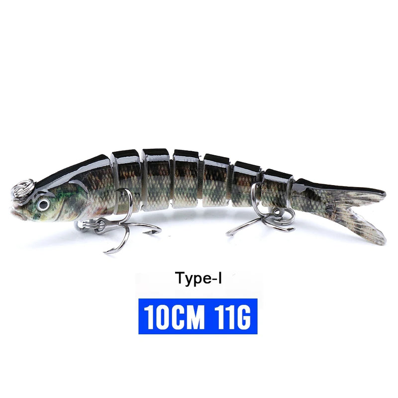 VTAVTA 10/14cm afundando wobblers iscas de pesca articuladas crankbait swimbait 8 segmento duro isca artificial para pesca enfrentar isca