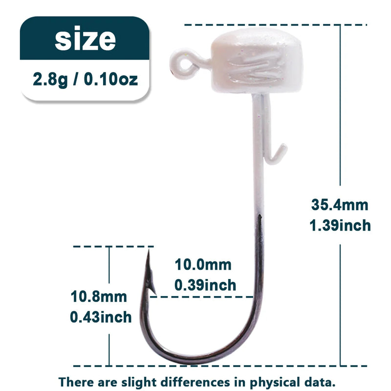 9km ned rig jighead cabeças de gabarito de pesca ganchos 5 pçs weedless em forma de cogumelo cabeça de peso para tipo de peixe baixo isca de pesca de água doce