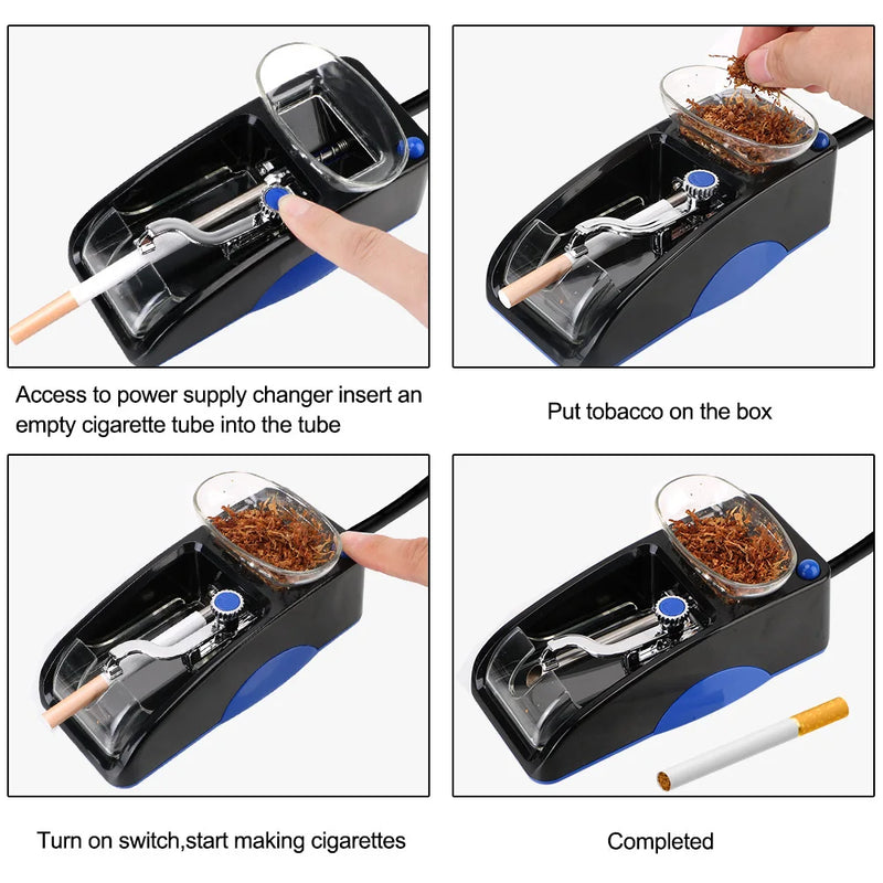 Electric Automatic Cigarette Rolling Machine, Tobacco Roller, Smoking Tool, DIY Injector Maker, Acessórios para fumar, UE, EUA Plug