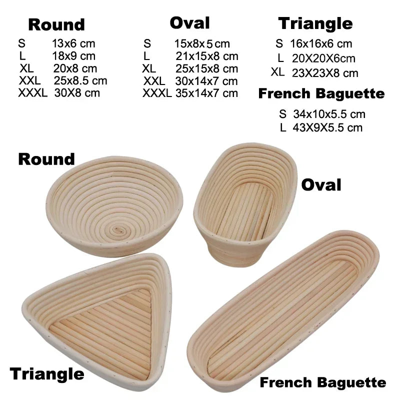 Cesta de impermeabilização de pão de vime, cesta de pão oval, fermentação de massa de vime, banneton de massa fermentada