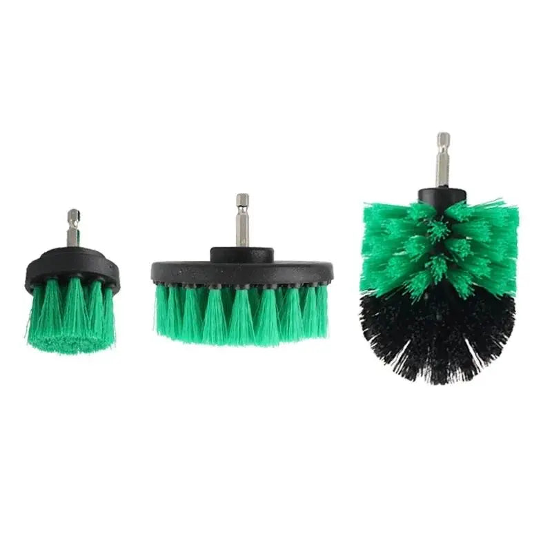 3 pçs conjunto de fixação escova broca escova purificador energia com broca esfrega escova para limpeza chuveiros banheiras banheiro telha grout tapete