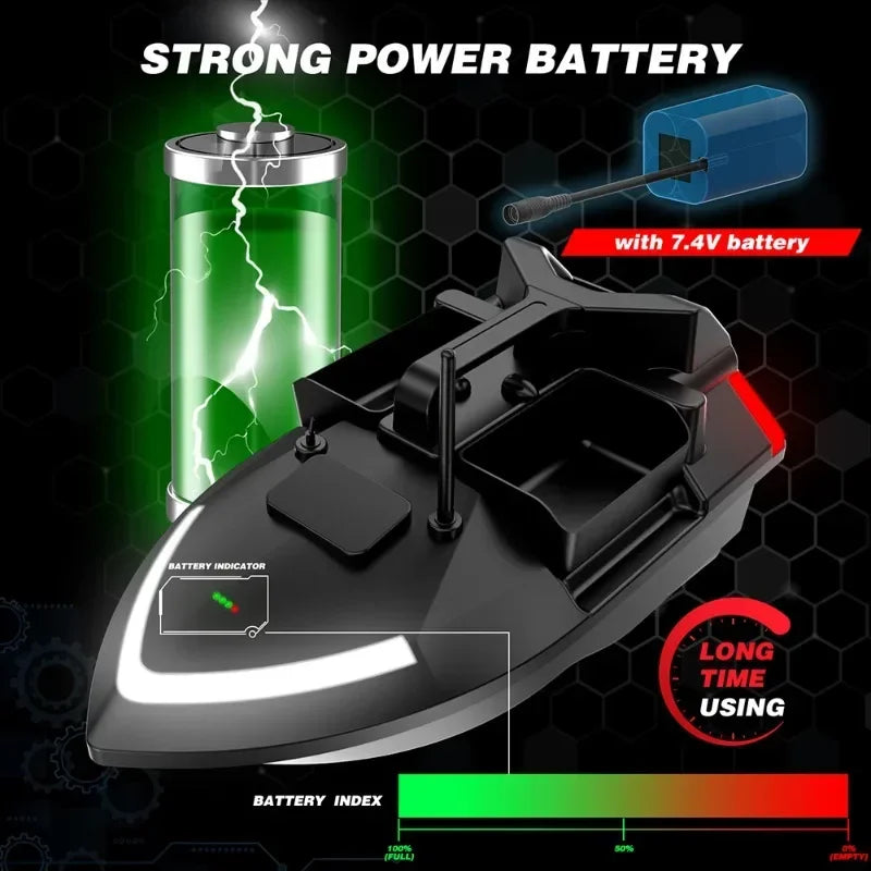 Marca VWVIVIDWORLD, GPS, carregamento de 2KG, 500M, luz noturna, barco de pesca com controle remoto, função de retorno automático, VX