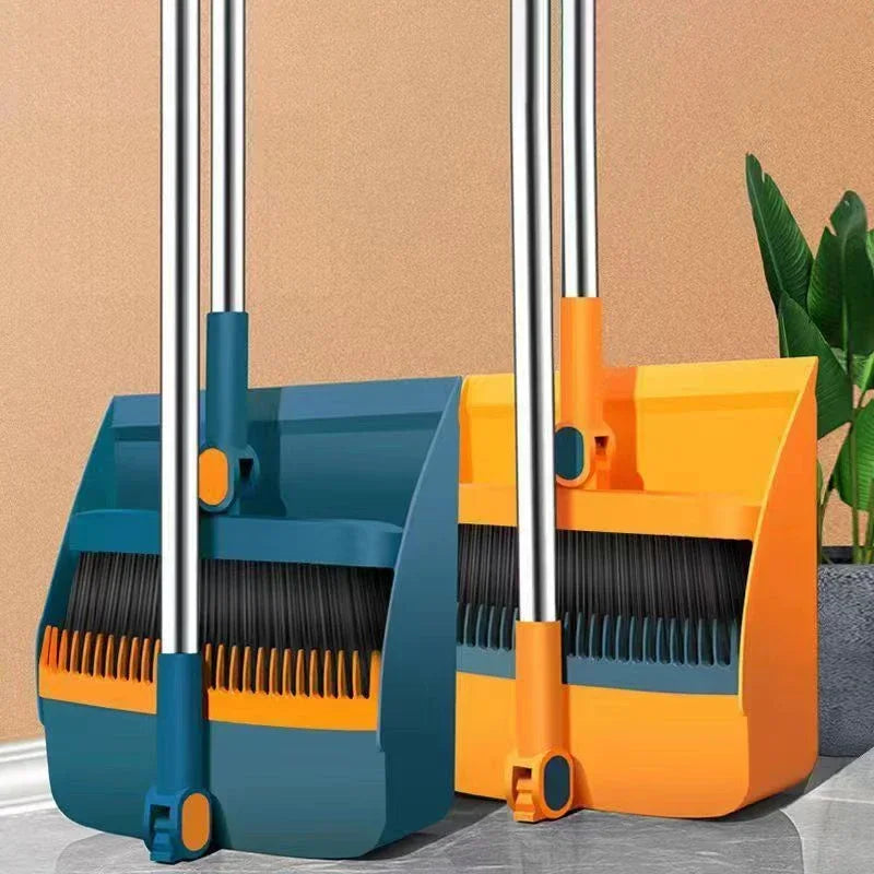 Cozinha vassoura pá combinação rotativa kit de vassoura de haste longa conjunto de duas peças de vassoura doméstica antiaderente cabelo multi-função